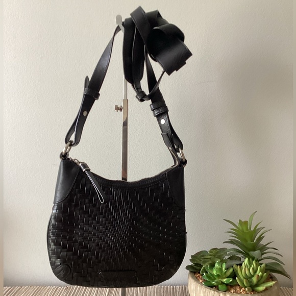 Cole Haan Black Woven Crossbody Bag - Picture 2 of 7